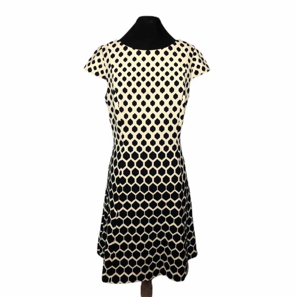 Tahari Arthur S Levine Honeycomb Fit & Flare Dress